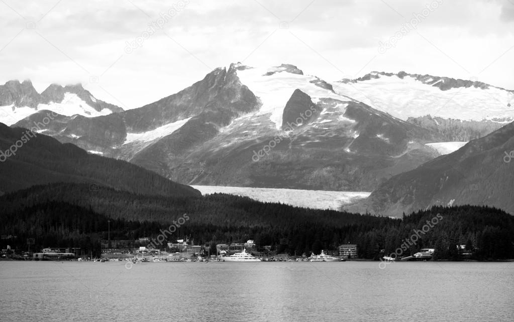 Ferry Boat View Approaching Port Juneau Alaska United States