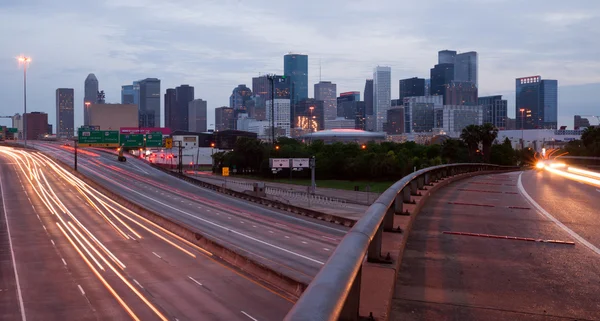 Houston Texas centra města panoramatu městské krajiny dálnice nad — Stock fotografie