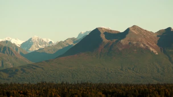 Mountains of the Denali Range Tight Shot Panning Across