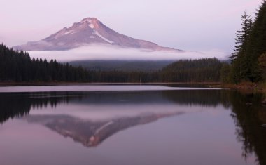 Mt Hood Smooth Reflection Trillium Lake Oregon Territory clipart