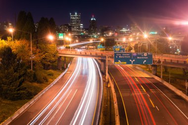 Interstate 5 Travels North Through Portland Oregon Downtown City clipart