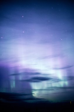 Kuzey ışıkları Aurora Borealis Alaska gece gökyüzü astronomi