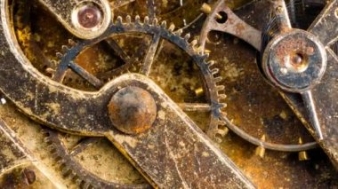 Vintage paslı izle pocketwatch zaman parça hareket çarkları-vites