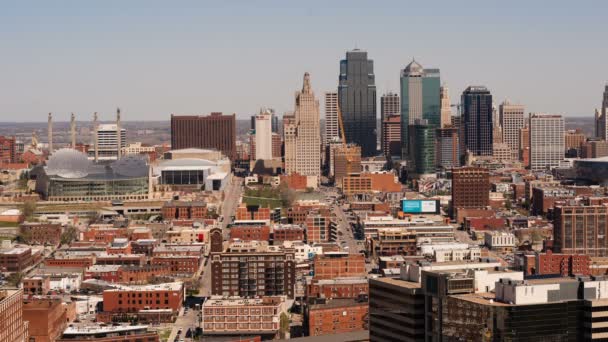 Zoom Fluido Kansas City Centro da Cidade Skyline — Vídeo de Stock