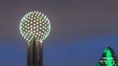 Trinity Nehri Dallas Texas şehir şehir manzarası gece günbatımı