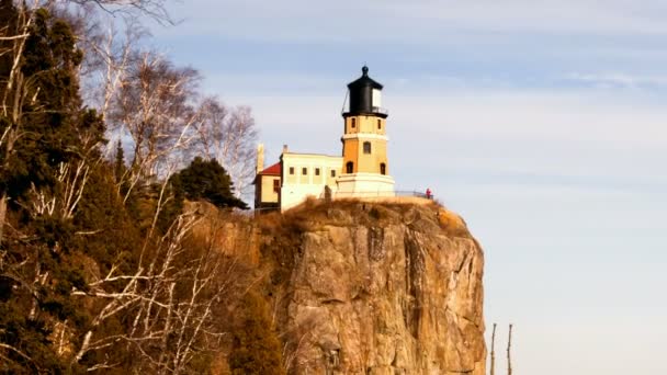 Split Rock Lighthouse Lake Superior Minnesota Estados Unidos — Vídeos de Stock