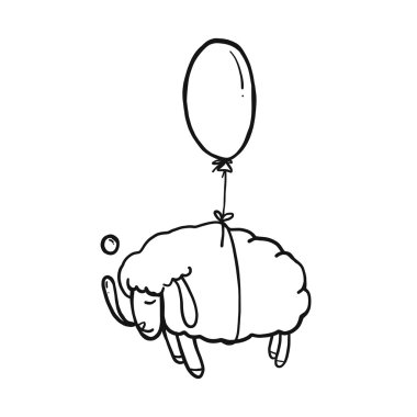 Uyku koyun, komik koyun karikatür, izole vektör