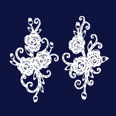 Çin kağıt, kesme çiçek kağıt kesme, illüstrasyon izole