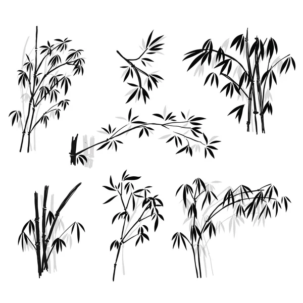 Bambu, göl kenarında beyaz arka planda, yüksek çözünürlüklü — Stok Vektör