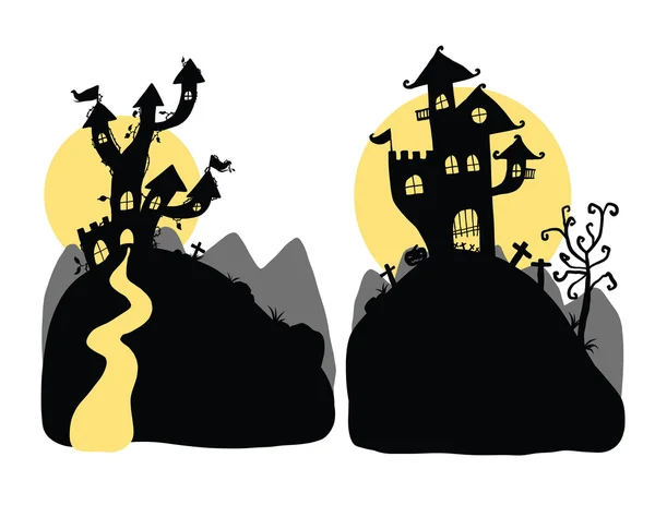 Halloween-Elemente, Halloween Castle — Stockvektor