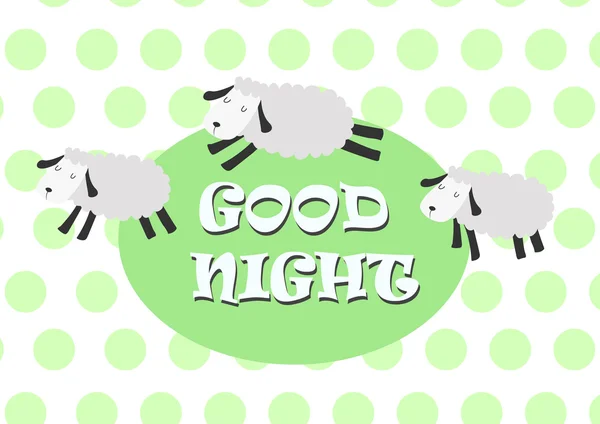 Стрибки у вівцю, добраніч — стоковий вектор
