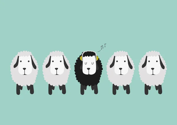 Смішні вівці з кольоровим фоном — стоковий вектор