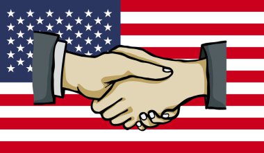 Amerika Birleşik Devletleri bayrağı el sıkışma