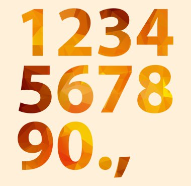 Renk arka plan üzerinde numara çokgen