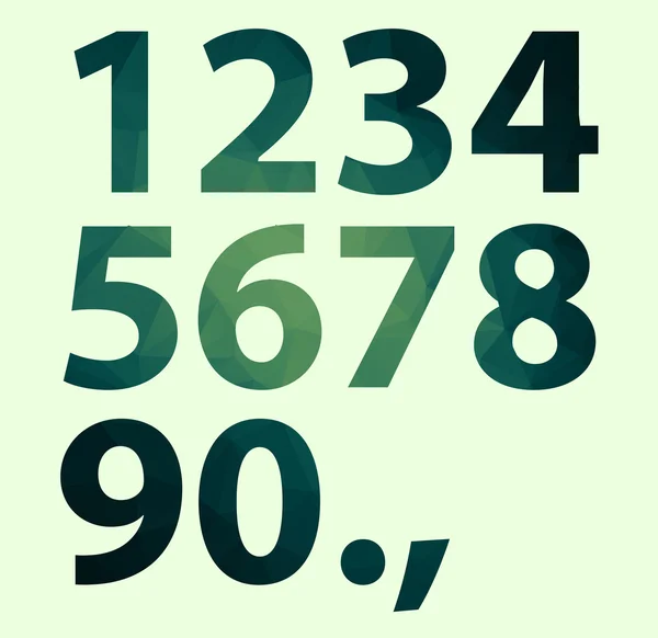 Zahlenpolygon auf farbigem Hintergrund — Stockvektor