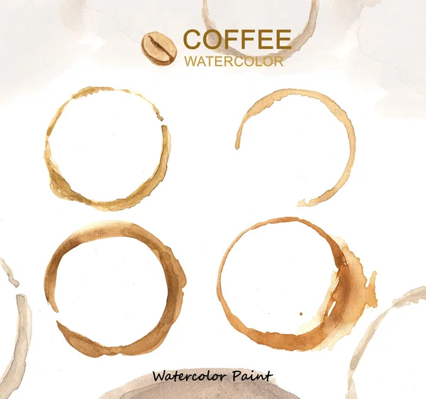 Kaffee-Elemente, Aquarellfarbe hochauflösend — Stockfoto