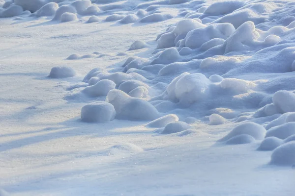 Echtes Naturschnee Rundstück Einem Kalten Blauen Wintertag — Stockfoto