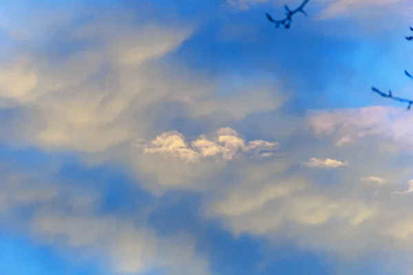 Cielo blu con nuvole bianche gonfie — Foto Stock