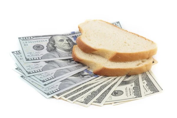 Dólares y pan — Foto de Stock