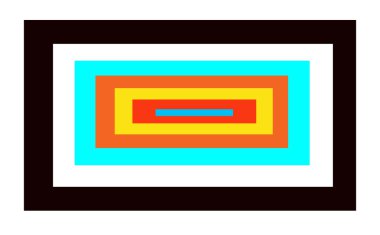 Renkli çerçeveler içinde olan dikdörtgen