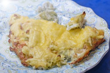 omlet plaka üzerinde