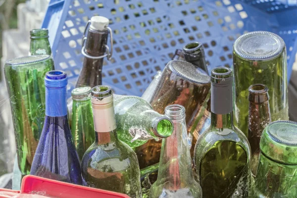 Old empty bottles from alcohol — Stock Photo, Image