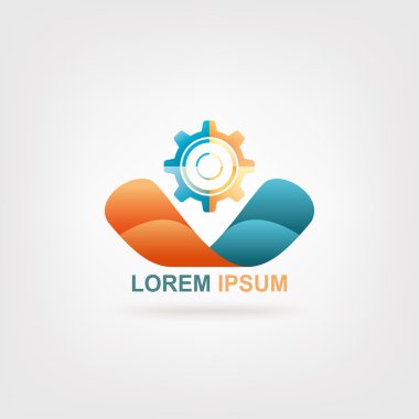 Soyut dişli logo tasarımı