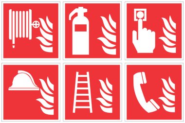 Standart yangın güvenlik işareti koleksiyonu
