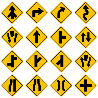 Standart trafik işaret koleksiyonu. Yüksek kalite