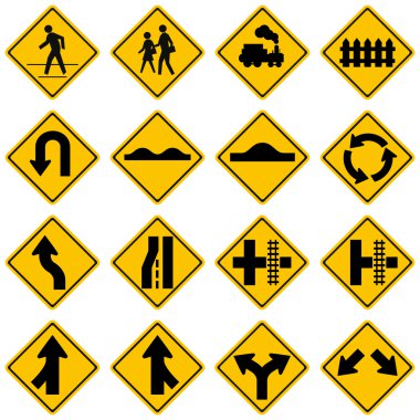 Standart trafik işaret koleksiyonu. Yüksek kalite