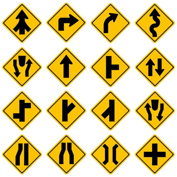 Collecte de panneaux de signalisation standard. Haute qualité — Image vectorielle