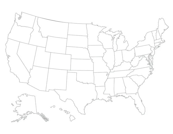 Kaart Verenigde Staten — Stockvector