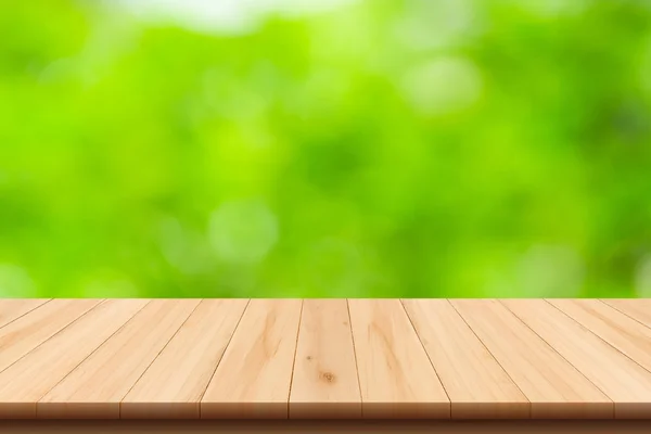 Abstract nature blurred background with bokeh and wooden floor — Stock Photo, Image