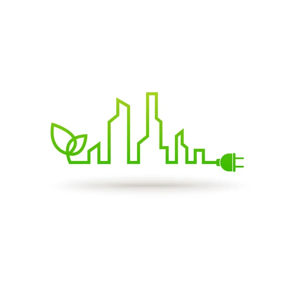 Eco city sign concept abstrait — Image vectorielle