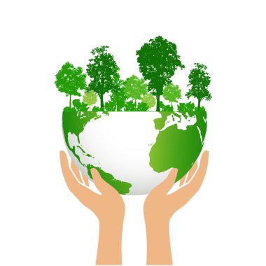 Yeşil bir Dünya ans orman soyut ile enerji tasarrufu