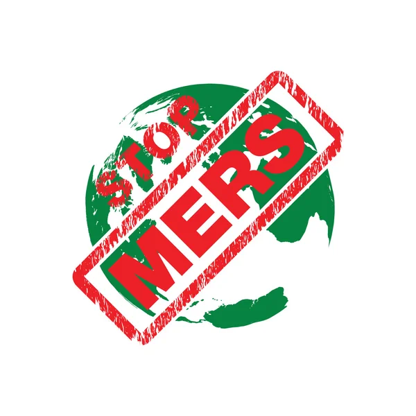 ป้ายกํากับ MERS-CoV โรคระบบทางเดินหายใจตะวันออกกลาง ไวรัสโคโรนา — ภาพเวกเตอร์สต็อก