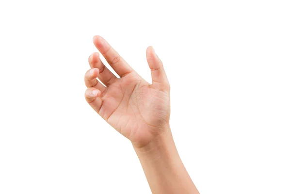 Duruş, beyaz arka plan üzerinde izole kadın kolu