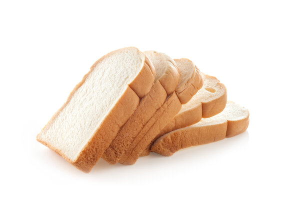 sliced bread on white