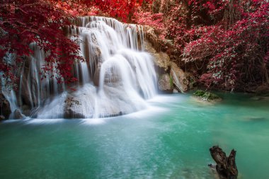Sonbahar ormanında şelale