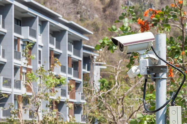 CCTV or  security camera outside of condominium — Stock Photo, Image