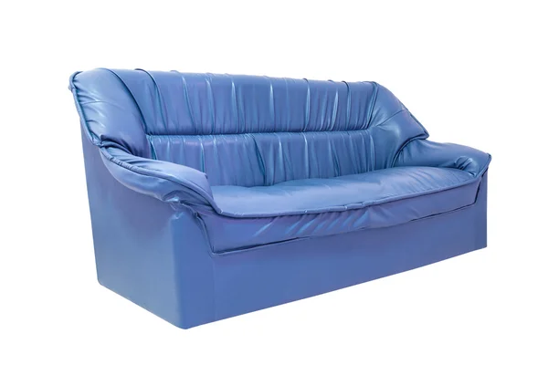 Fauteuil bleu isolé sur blanc — Photo