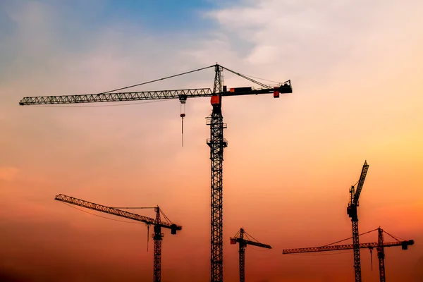 Industrial landscape with  cranes — Stock Photo, Image