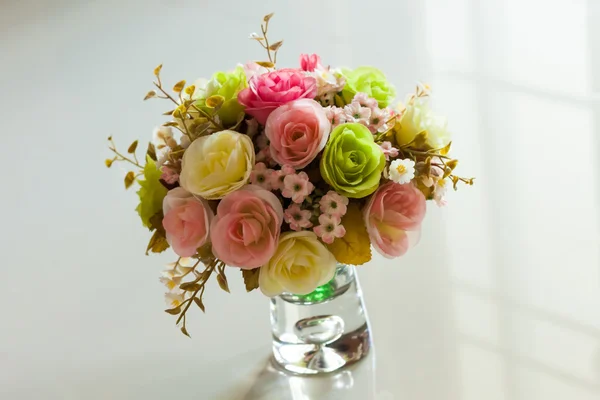 Bouquet flower in vase — Stock Photo, Image