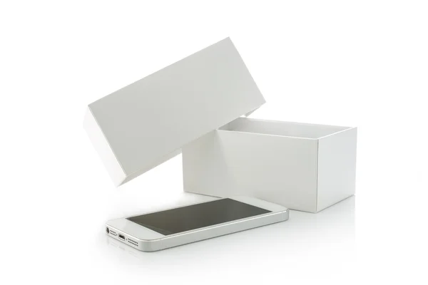 Smartphone con caja — Foto de Stock