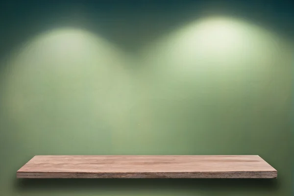 Empty wood shelf on wall — Stock Photo, Image