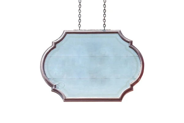 bir zincir asılı boş ahşap işareti 