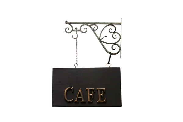 Dřevěný café znamení. — Stock fotografie