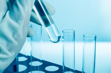 Tüp bebek tutan bilim adamı el