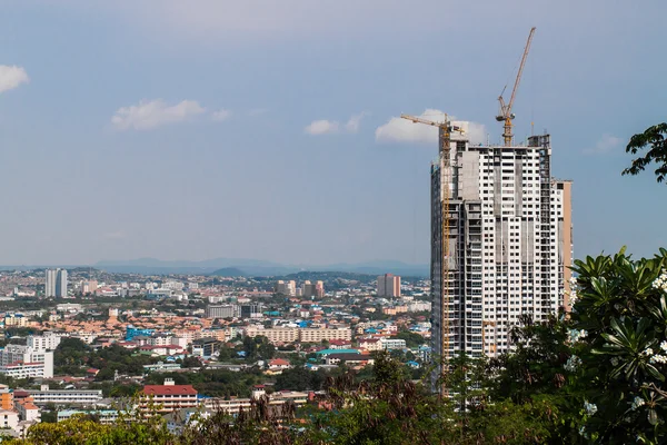 Obra con grúa y construcción — Foto de Stock