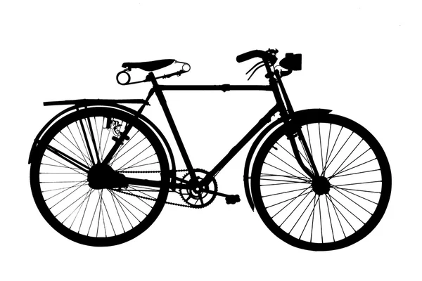 Silhouette of retro bicycle — Stock Photo, Image